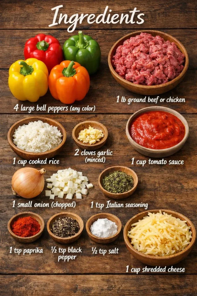 Ingredients For Classic Stuffed Bell Peppers