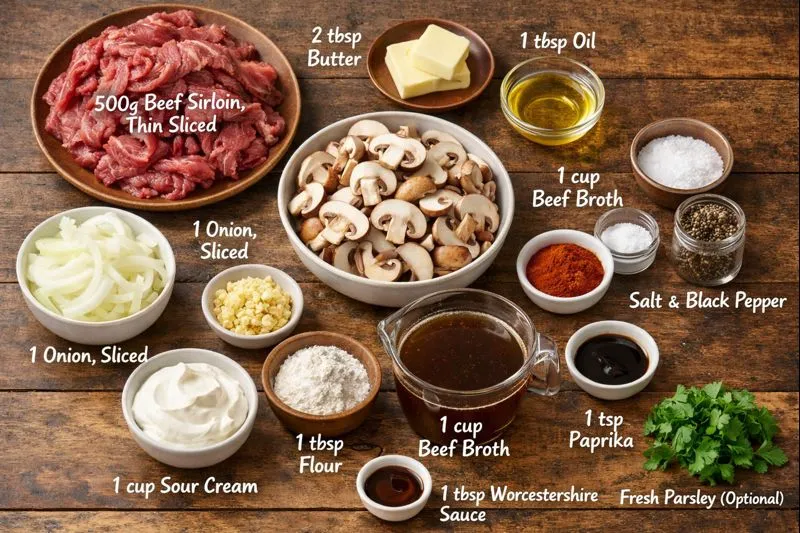 Ingredients Beef Stroganoff