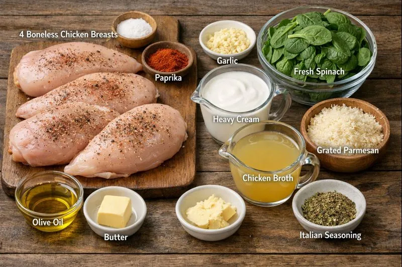 Ingredients Classic Creamy Spinach Chicken