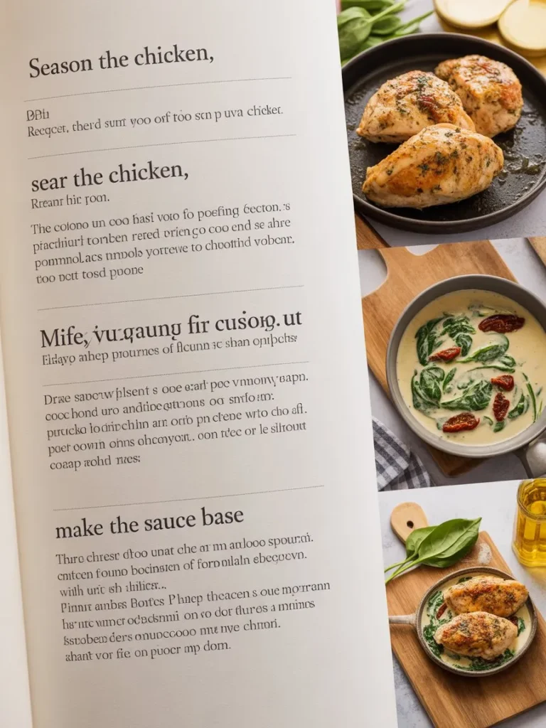 Instructions Step By Step Creamy Tuscan Chicken