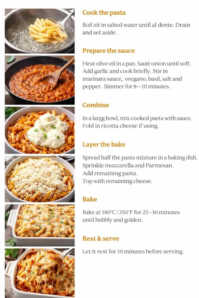 Instructions Step By Step Healthy Vegetable Baked Ziti