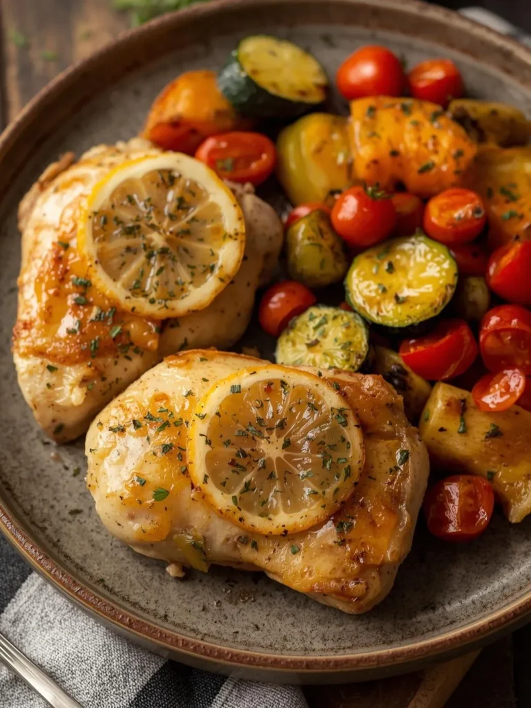 Lemon Garlic Chicken With Roasted Vegetables