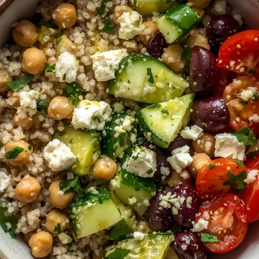 Mediterranean Feta Chickpea Bowl