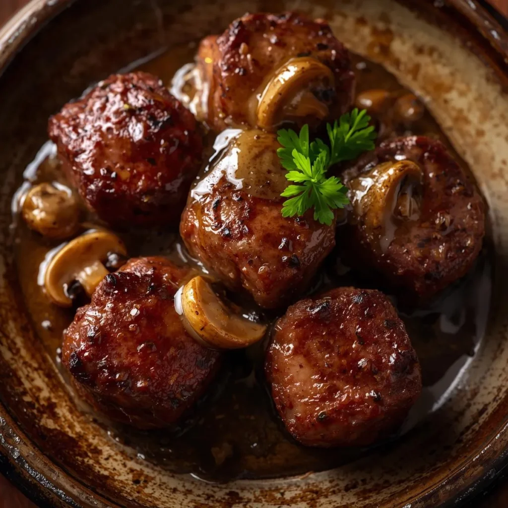Mushroom Garlic Butter Steak Bites