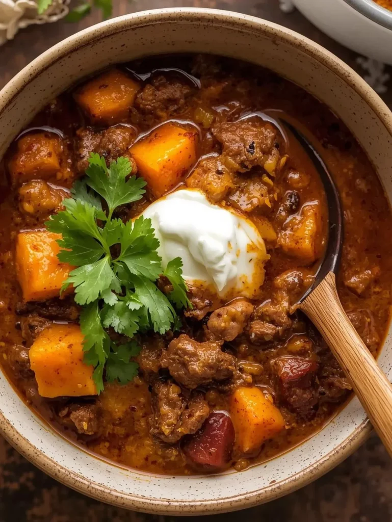 Slow Cooker Beef Chili With Sweet Potato