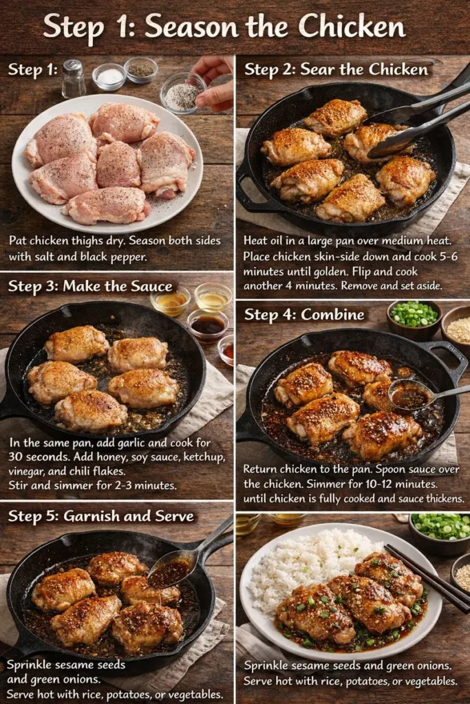 Step By Step Instructions Honey Garlic Chicken