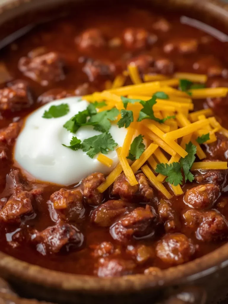 Thick Texas Style Beef Chili