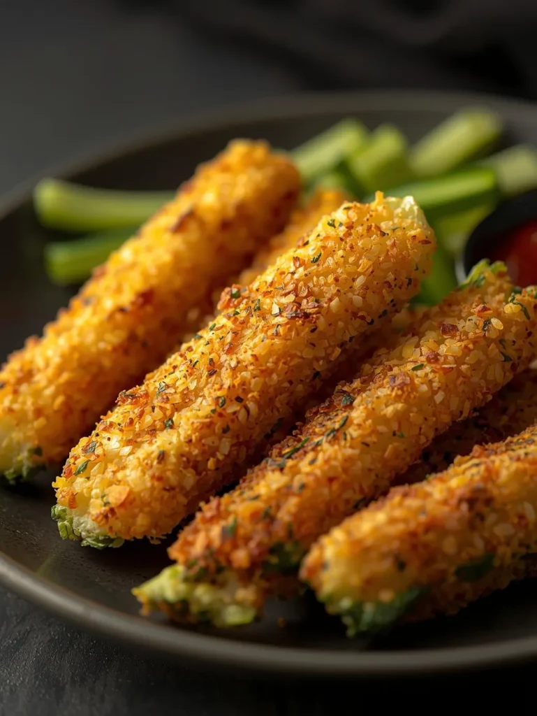 Air Fryer Crispy Parmesan Zucchini Fries Extra Crispy Panko Version