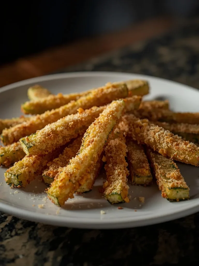 Air Fryer Crispy Parmesan Zucchini Fries Gluten Free Version