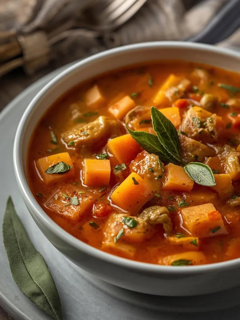 Autumn Harvest Butternut Squash Sage Italian Minestrone Soup