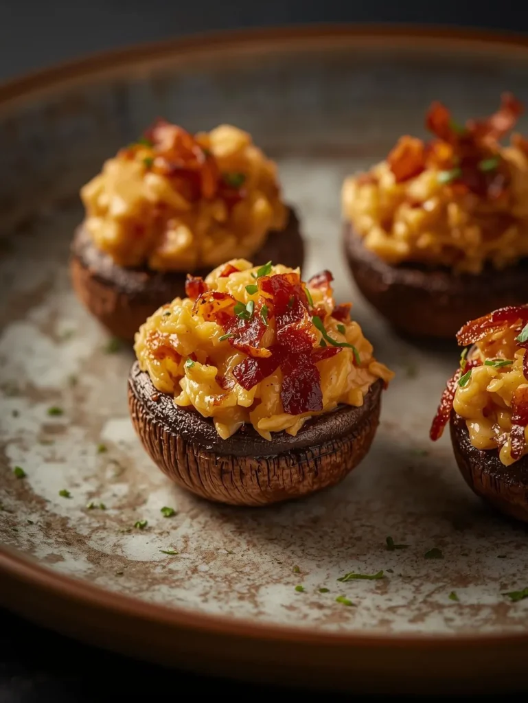 Bacon Cheddar Stuffed Mushrooms