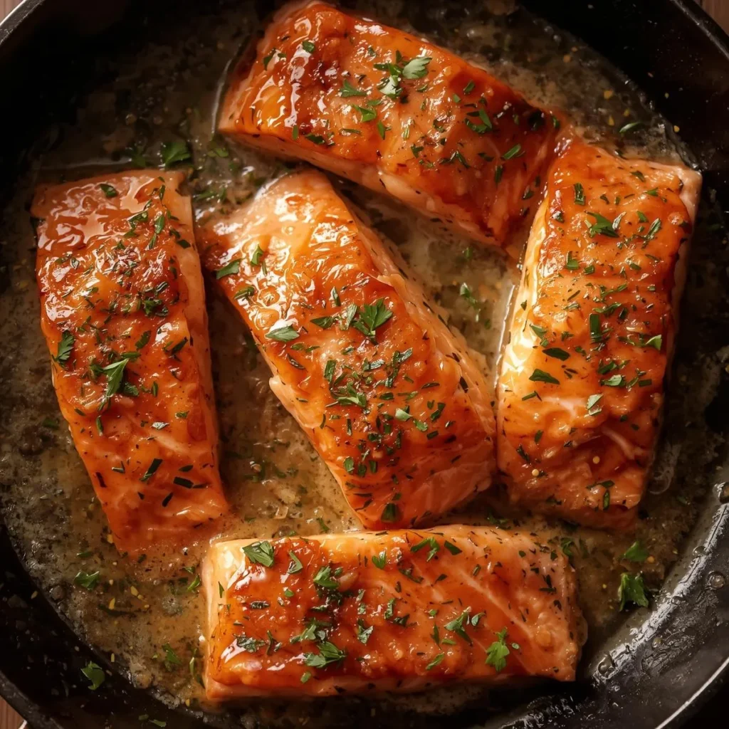 Baked 5 Salmon With Garlic Butter Cooking
