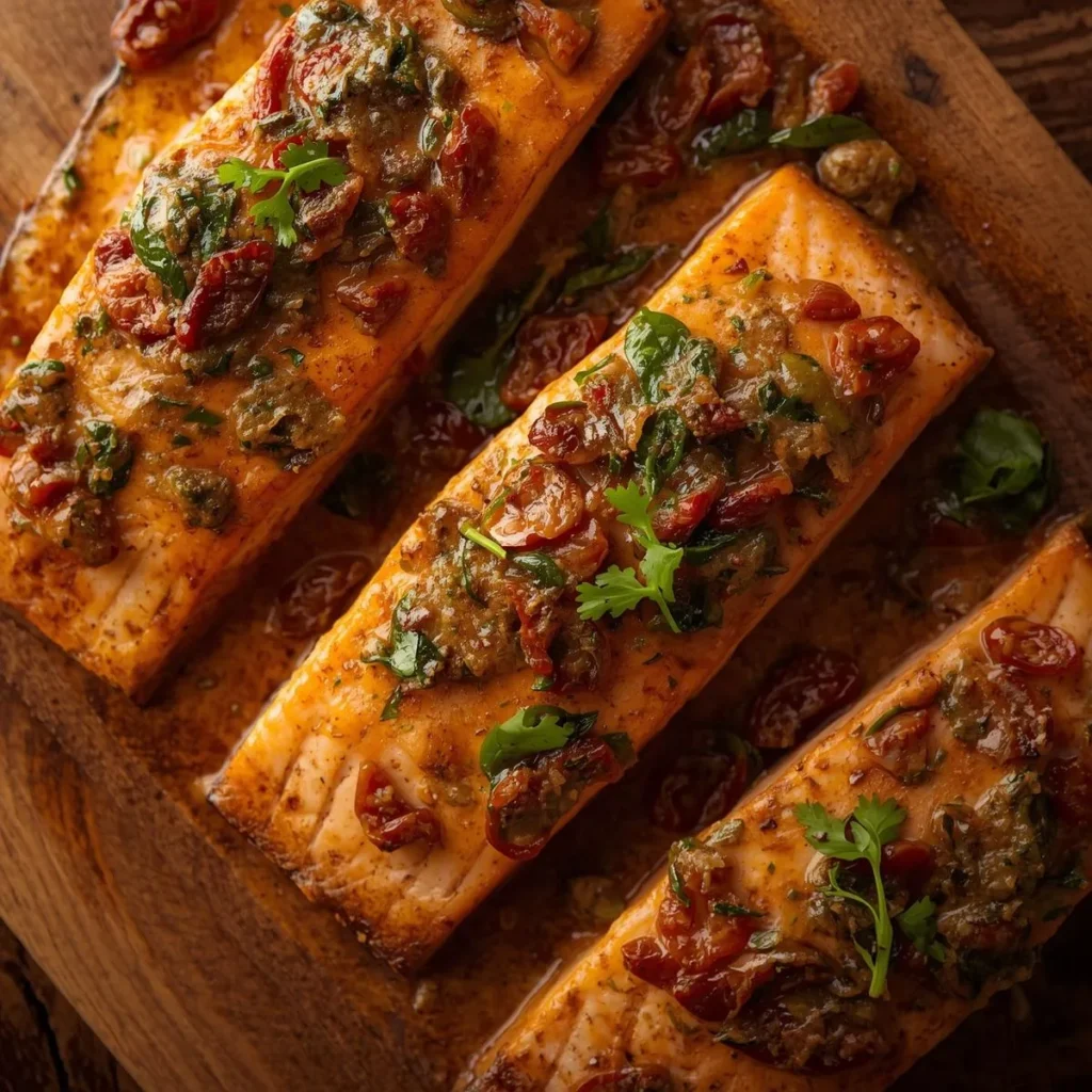 Baked Creamy Tuscan Salmon