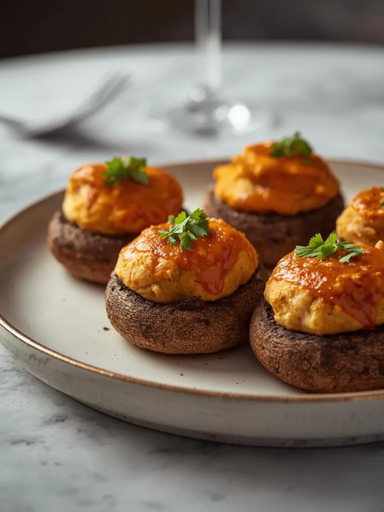 Buffalo Chicken Stuffed Mushrooms