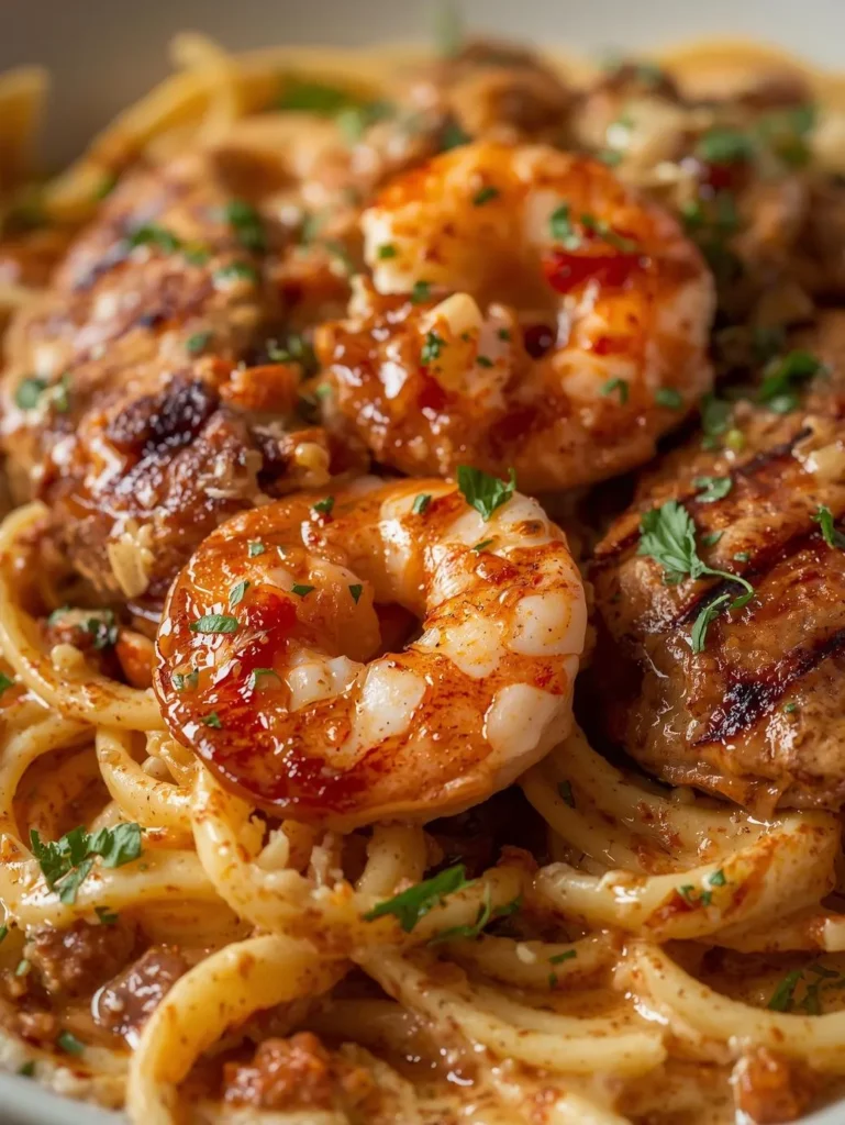Cajun Chicken And Shrimp Pasta Surf Turf Creamy Pasta