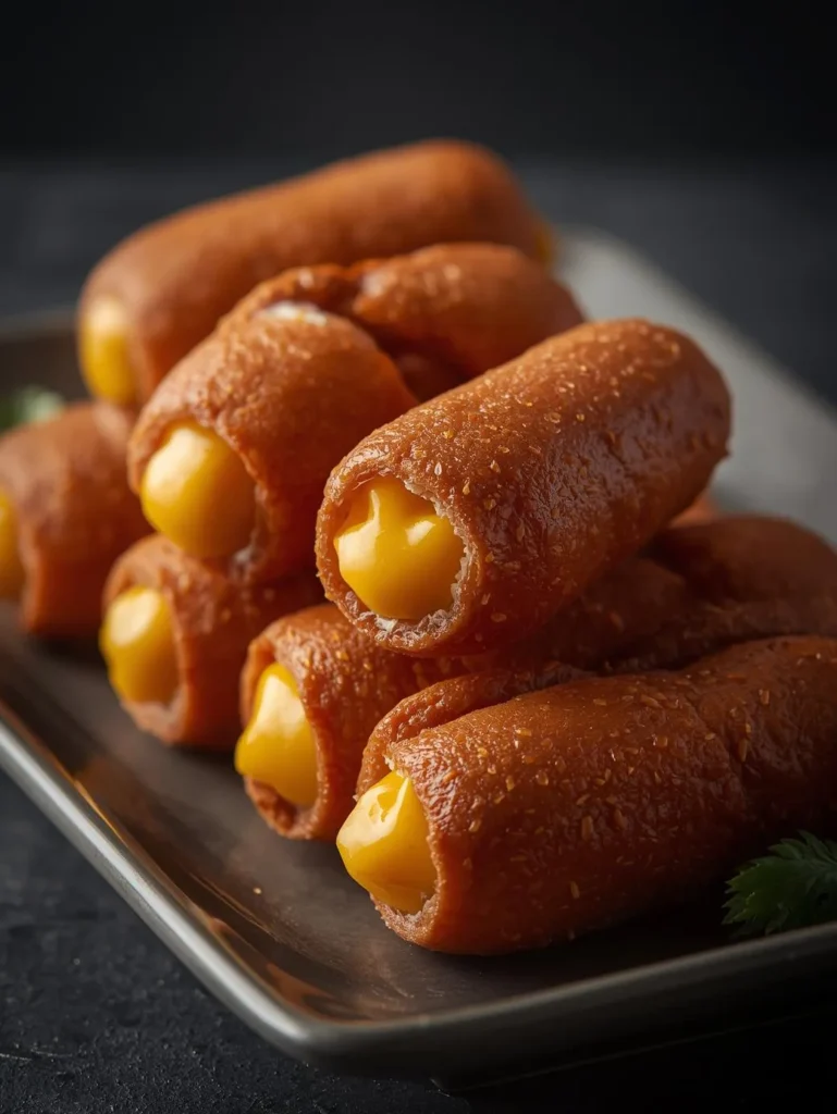 Cheese Stuffed Mini Corn Dogs