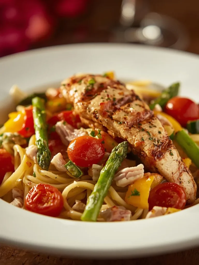 Chicken Primavera High Protein Valentine Dinner