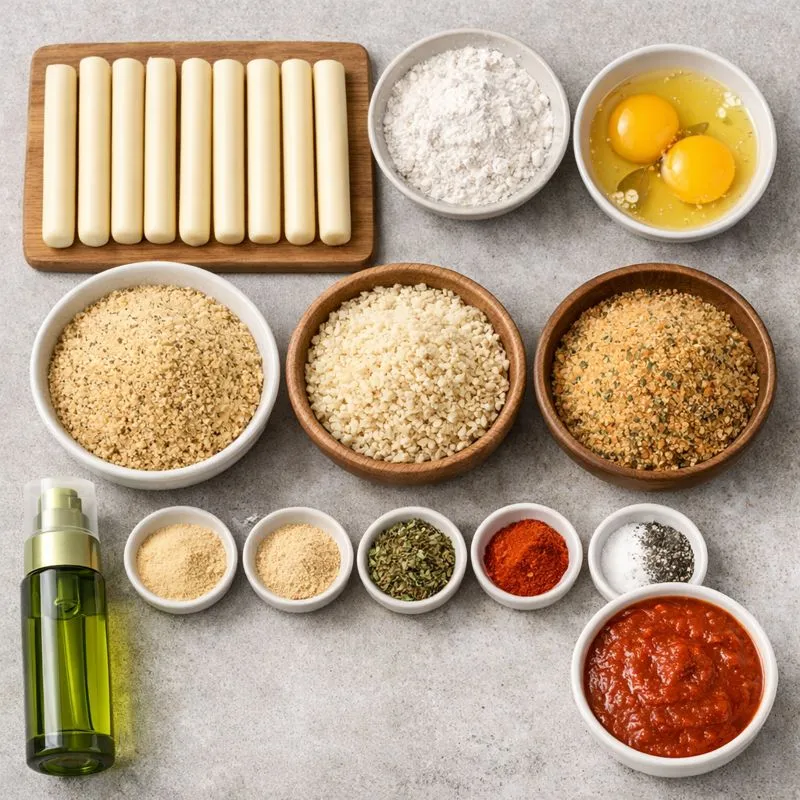 Classic Crispy Air Fryer Mozzarella Ingredients