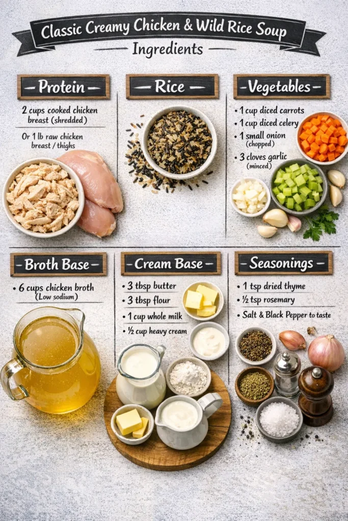 Classic Creamy Chicken Soup Ingredients