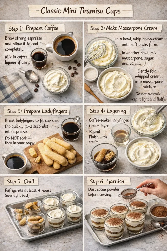 Classic Mini Tiramisu Cups Tutorial