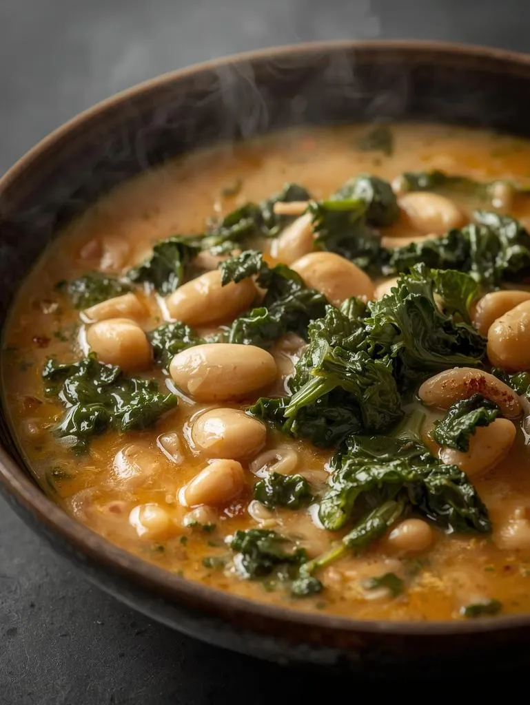 Creamy White Bean Kale Tuscan Style Italian Minestrone Soup