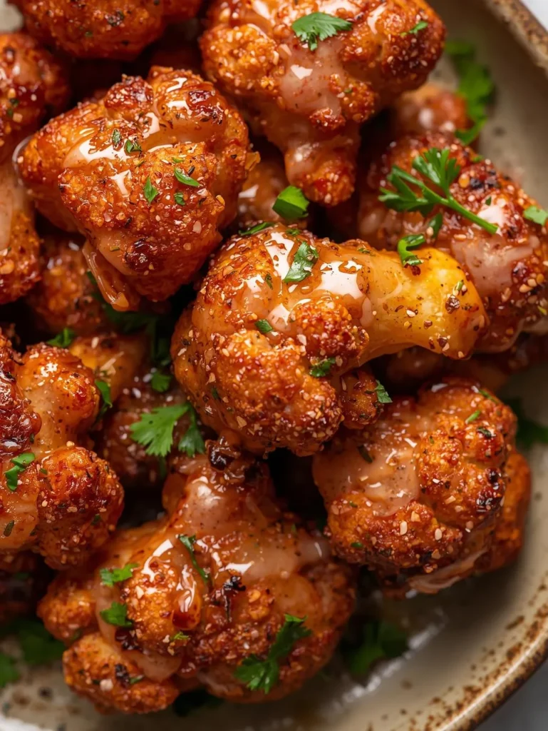 Garlic Parmesan Buffalo Cauliflower