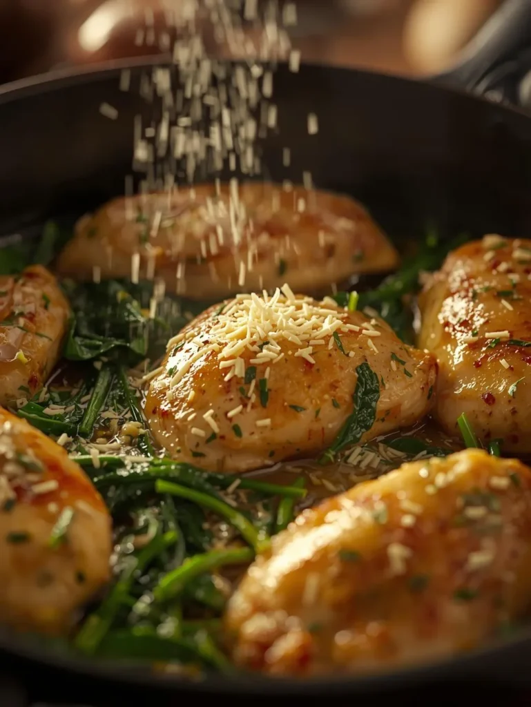 Garlic Slide Chicken Butter Spinach Parmesan Cooking