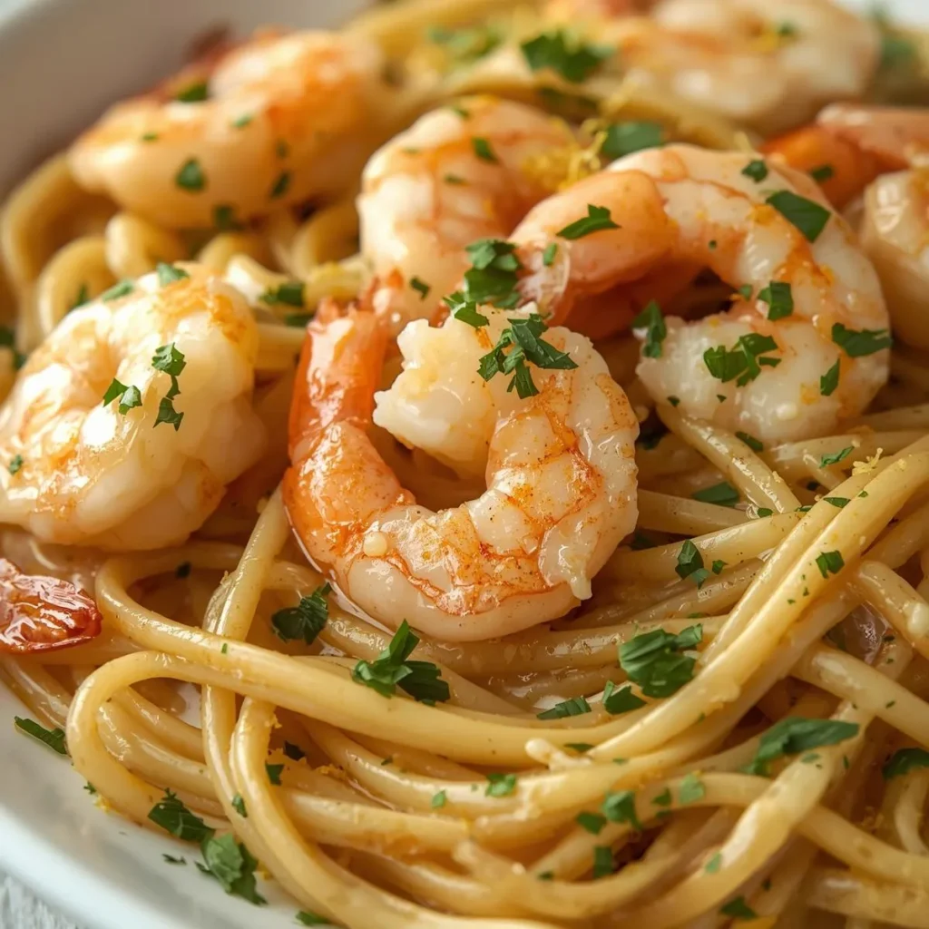 Healthy Lighter Shrimp Scampi