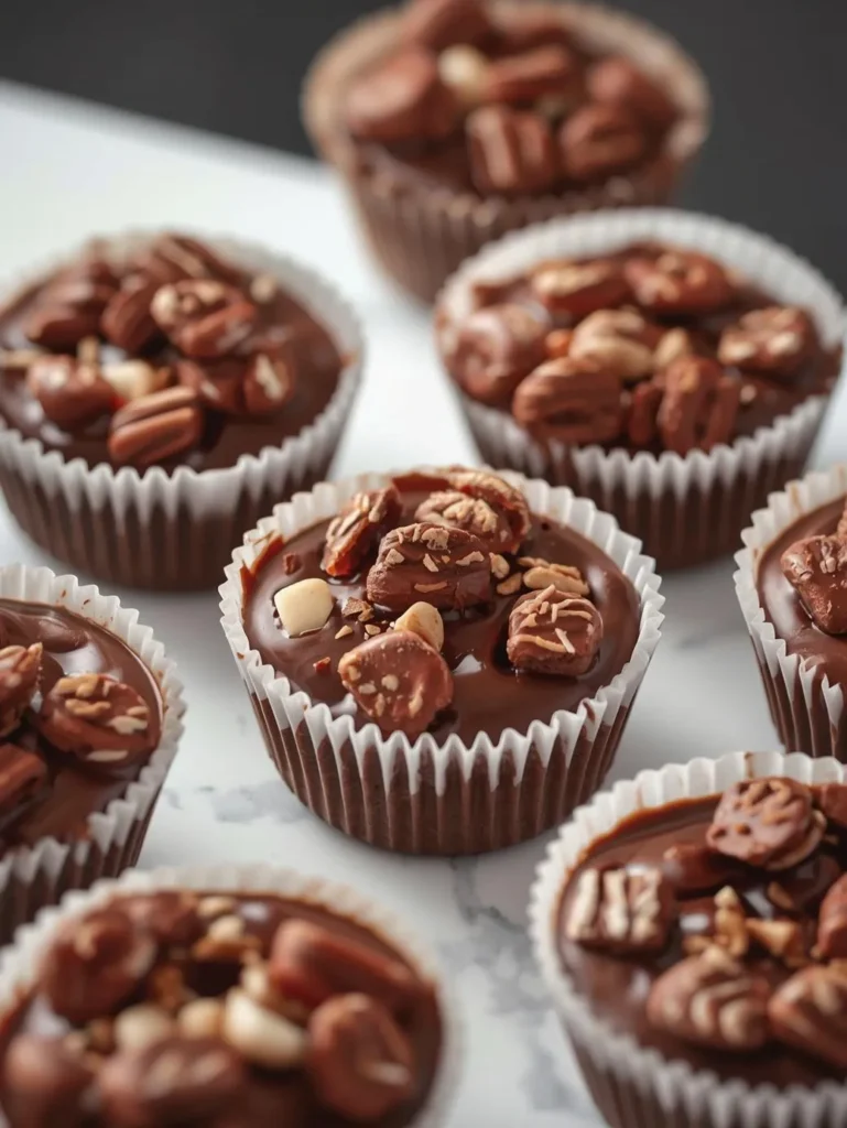 Healthy Ish No Bake Chocolate Yogurt Cups Hyper Realistic Close Up Photography Mordern Table
