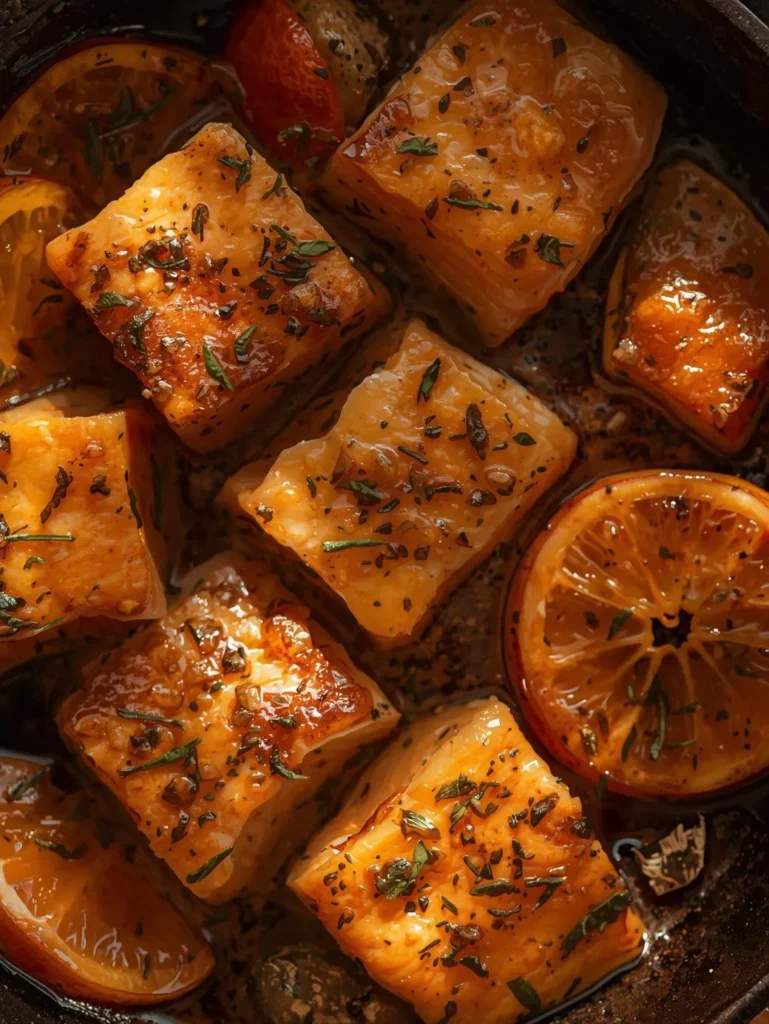 Honey Garlic Salmon Bite With Orange Bite Cooking One Pan