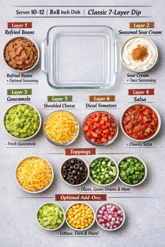 Ingredients Classic 7 Layer Dip