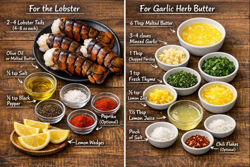 Ingredients Classic Lobster Tail With Garlic Herb Butter
