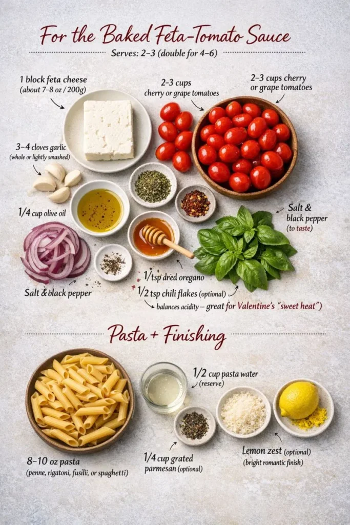 Ingredients Classic Valentines Day Baked Feta Pasta