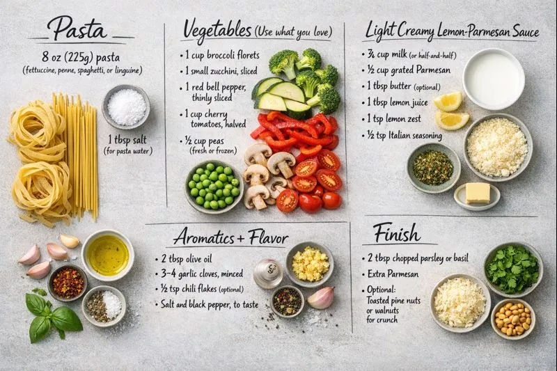 Ingredients Pasta Primavera Classic Valentines Day Version