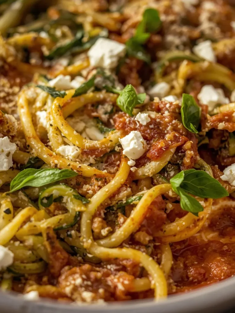 Low Carb Baked Feta Pasta Zoodles