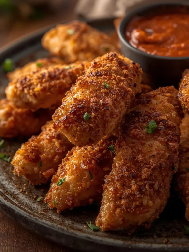 Mexican Inspired Crunchy Chicken Tenders Taco Flavor With Souce