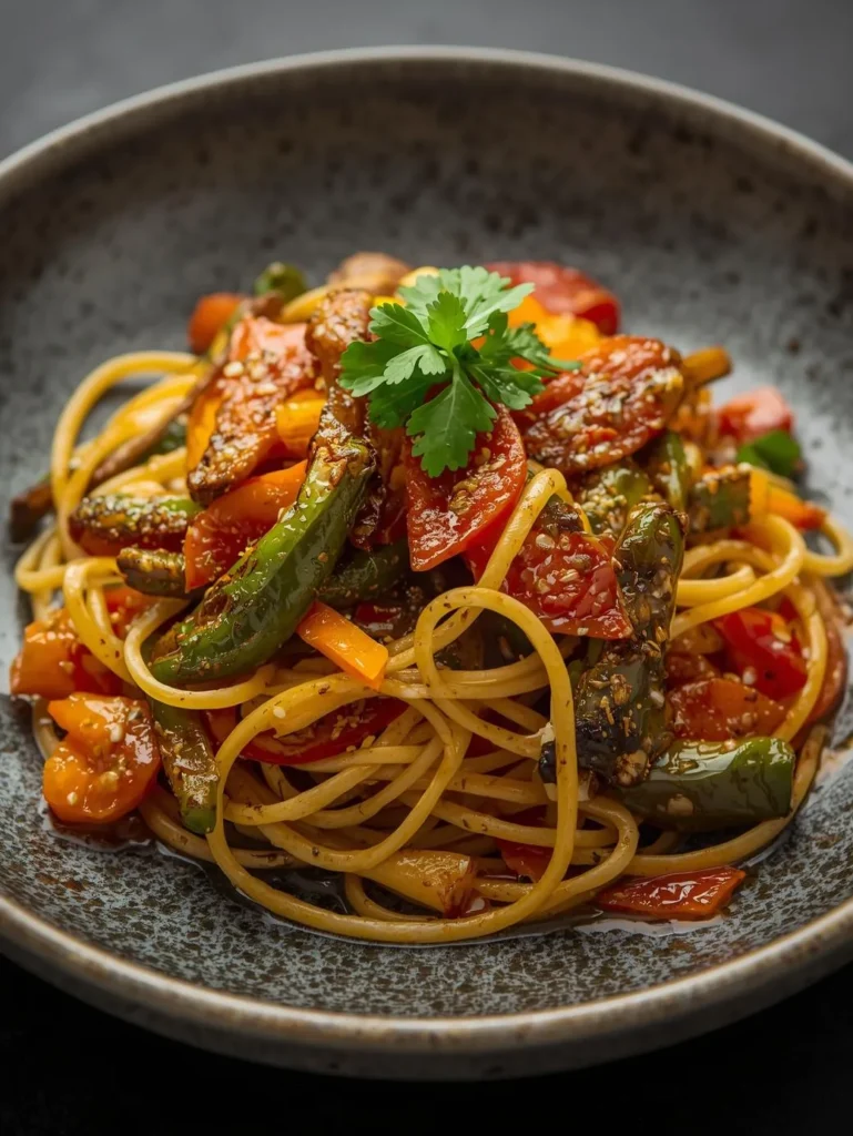 Mexican Inspired Stir Fry One Pan Veggie Stir Fry With Noodles