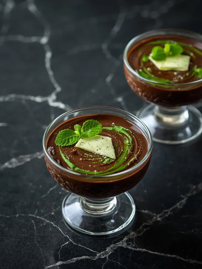 Mint Chocolate Pudding Cups