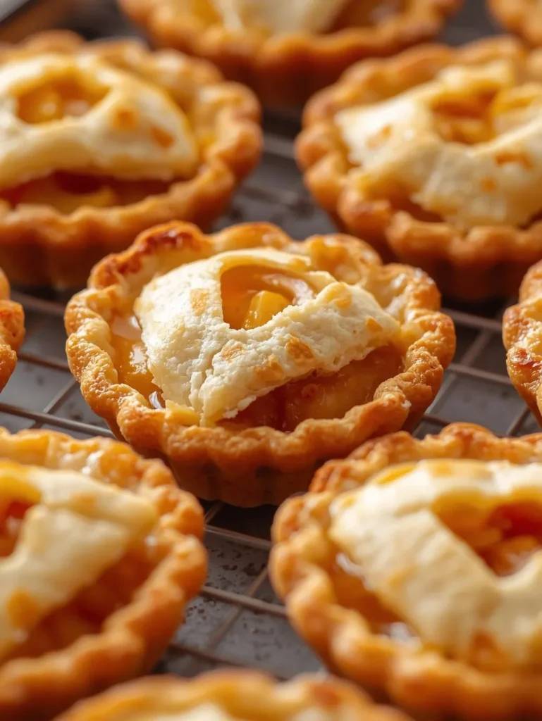 Peach Pie Heart Shaped Mini Pies Mordern Syle Closeup Side Short