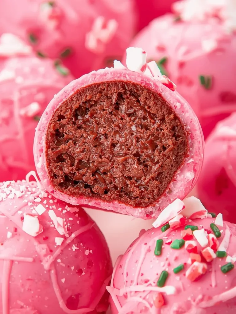 Peppermint Pink Hot Chocolate Bombs Mordern Style Closeup Side Short