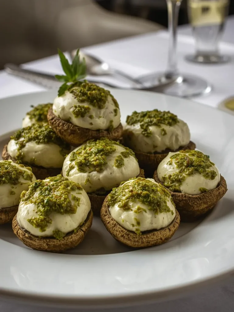 Pesto Mozzarella Mushrooms