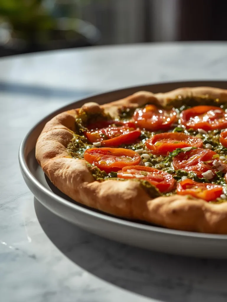Pesto Tomato Heart Pizza