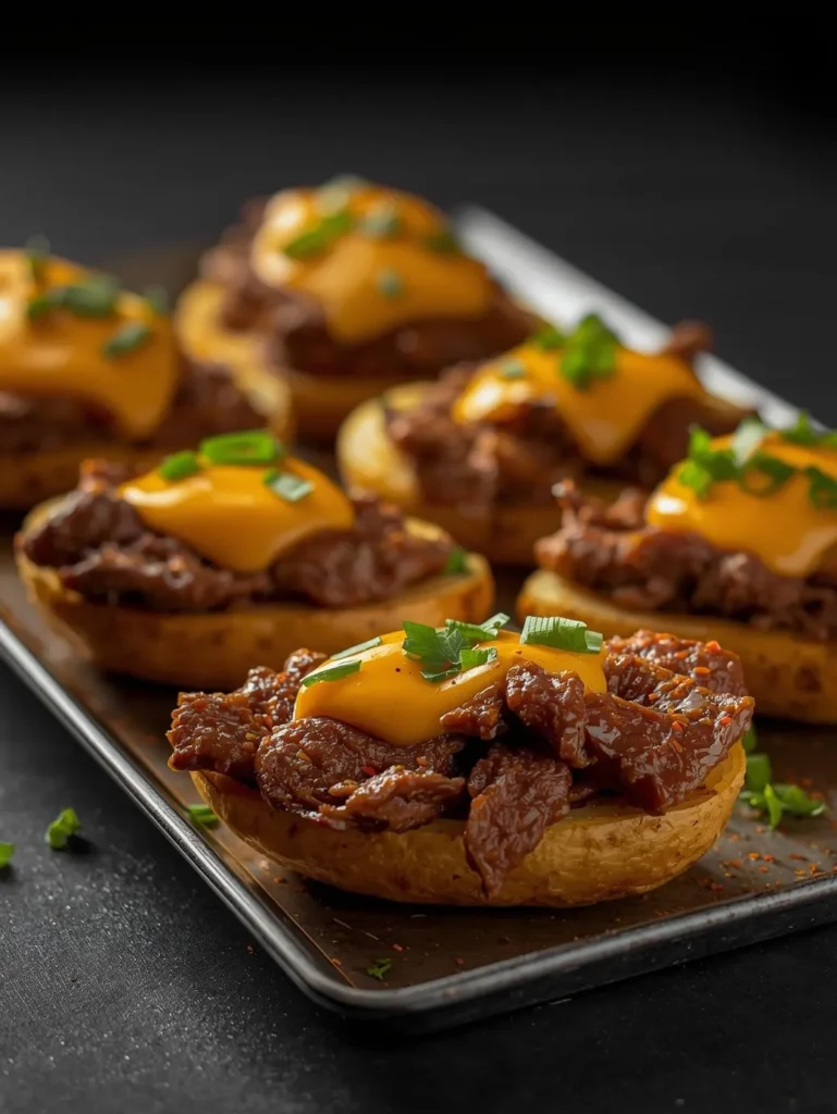 Philly Cheesesteak Potato Skins