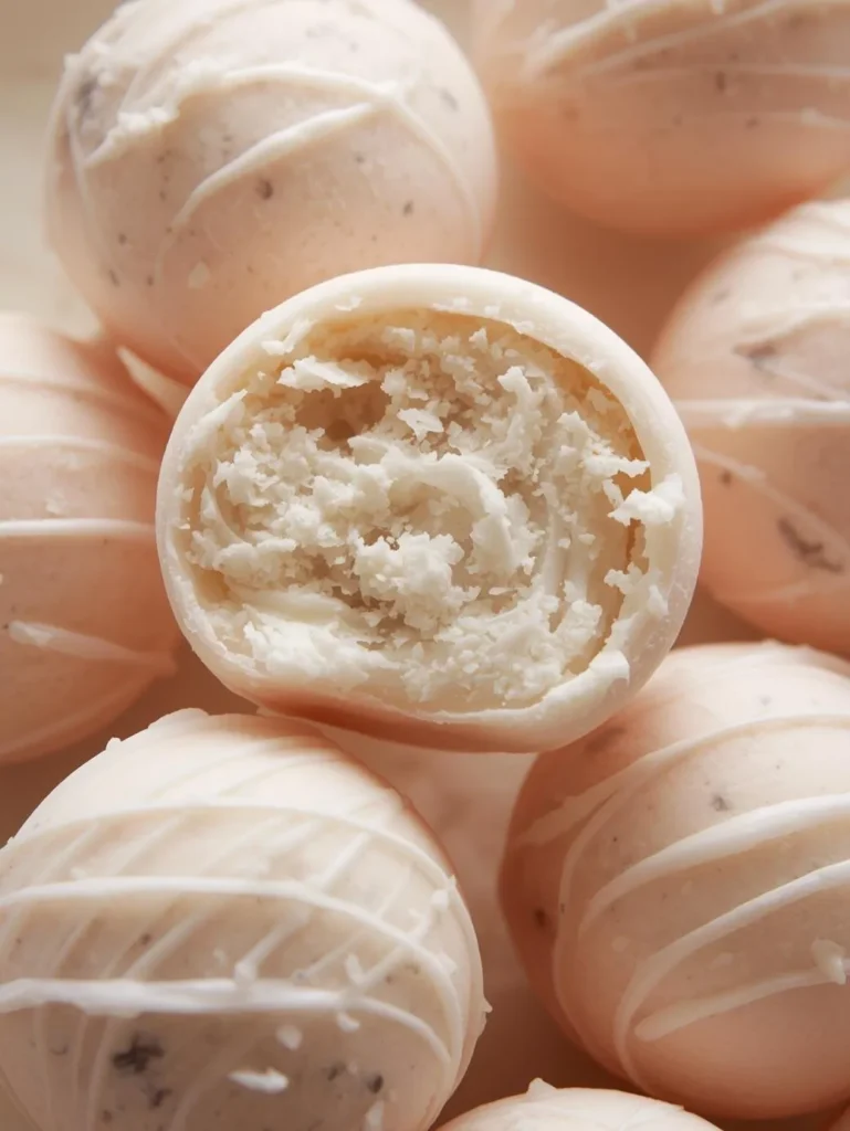 Pink Vanilla White Cocoa Bombs Mordern Style Closeup Side Short