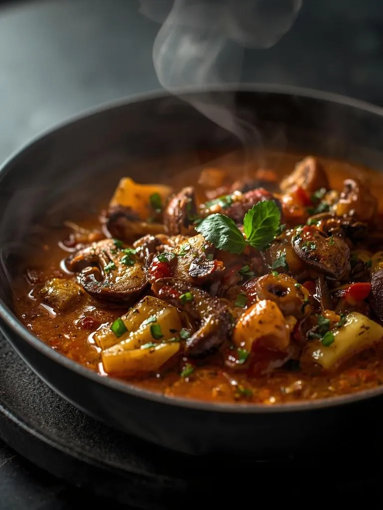 Roasted Garlic Mushroom Umami Italian Minestrone Soup