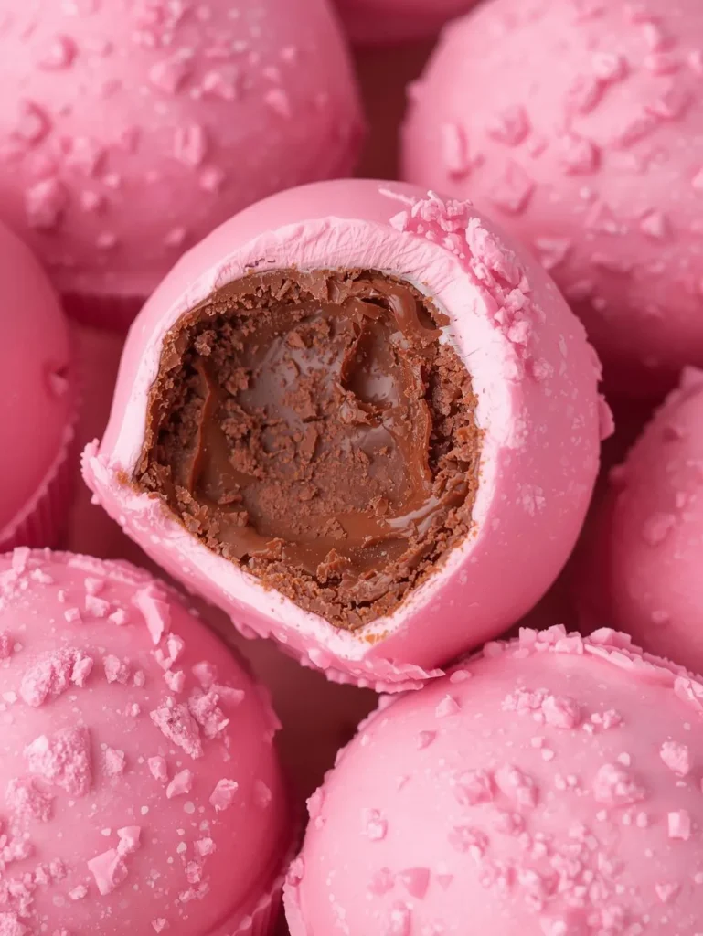 Ruby Style Pink Chocolate Bombs Mordern Style Closeup Side Short