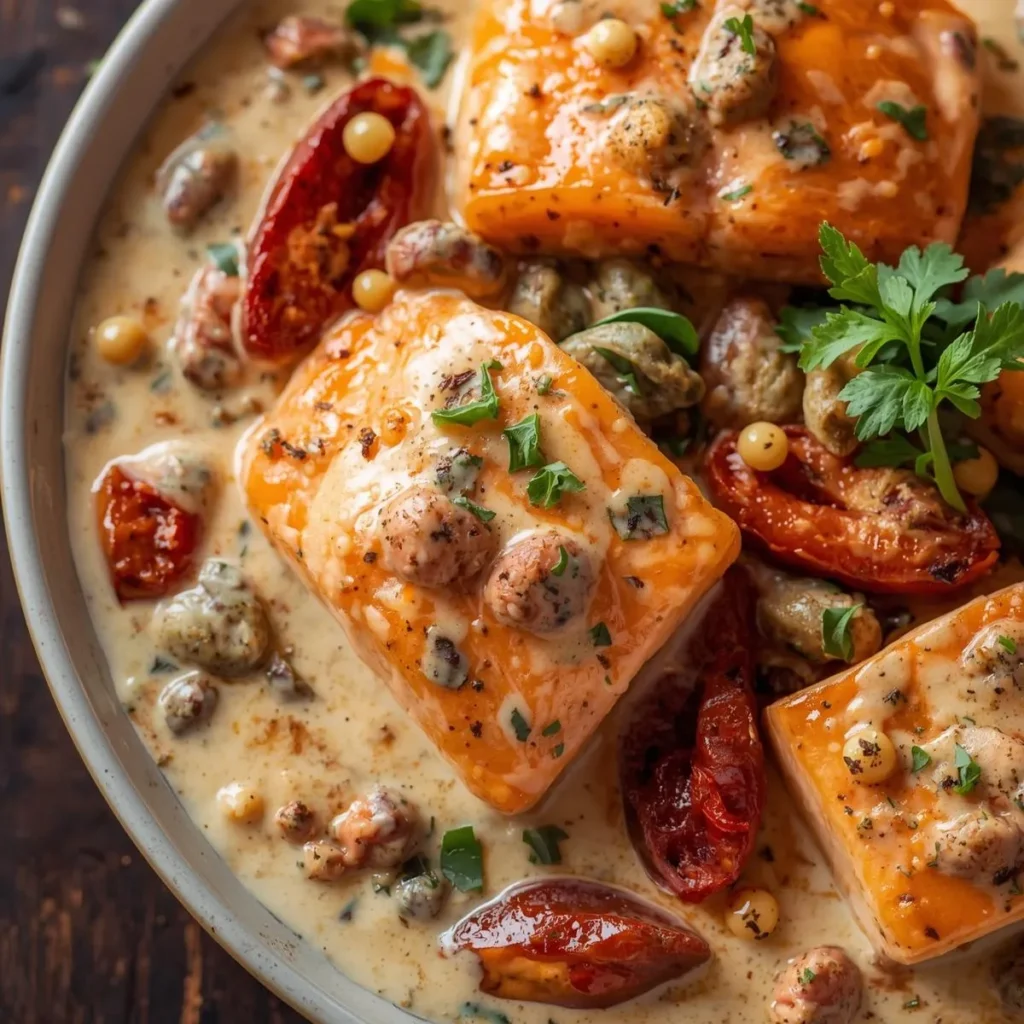 Spicy Cajun Creamy Tuscan Salmon