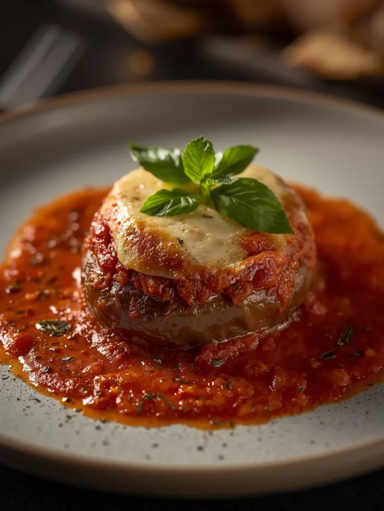 Spicy Romantic Version Eggplant Parmesan