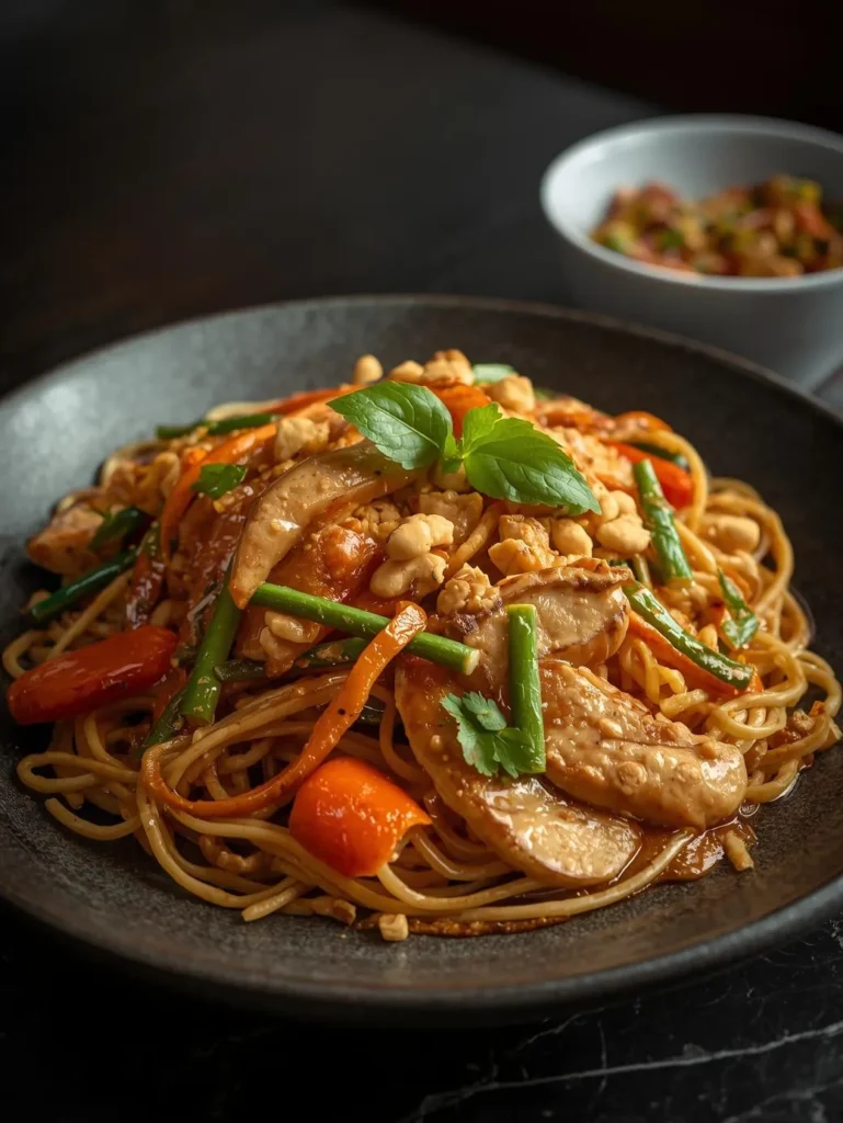 Spicy Thai Peanut Version One Pan Veggie Stir Fry With Noodles