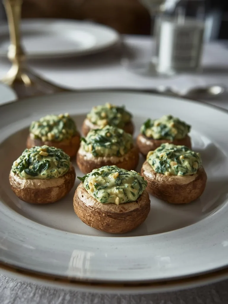 Spinach Cream Cheese Stuffed Mushrooms